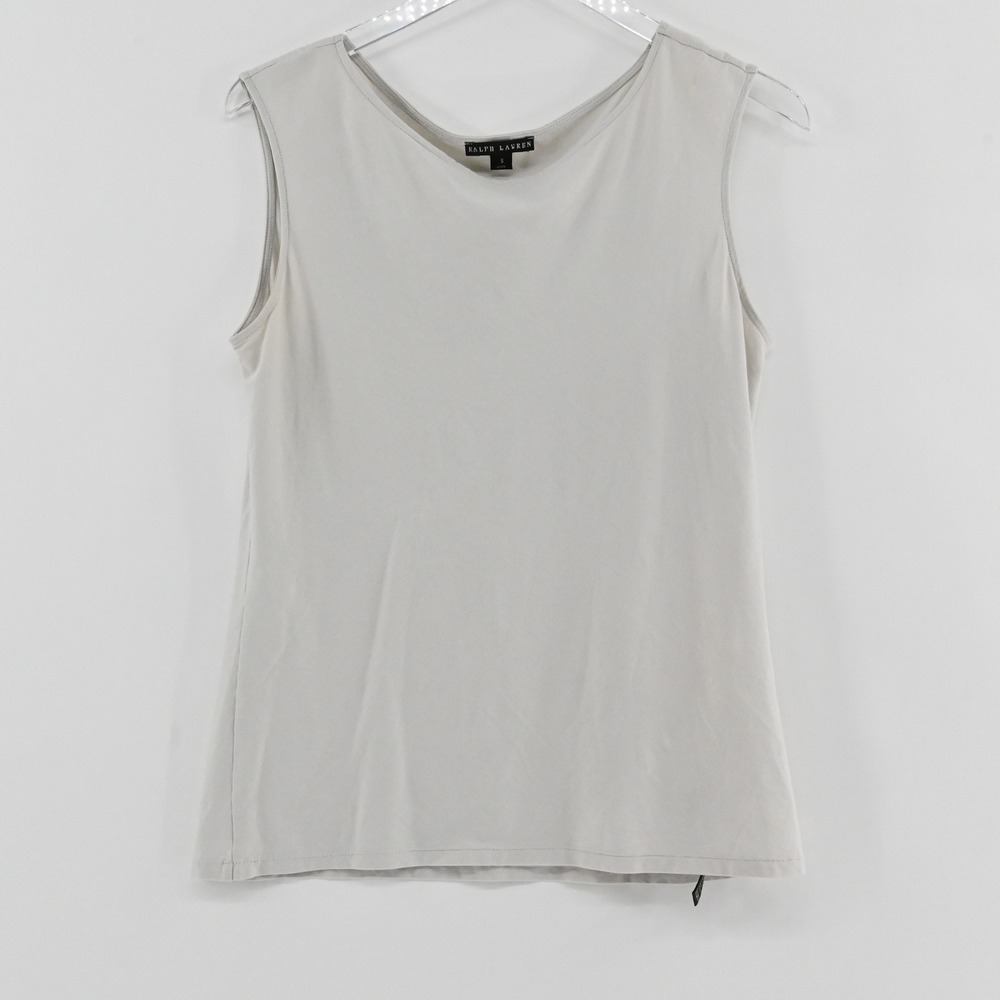 Ralph Lauren Sleeveless Shell Top Womens Size S Gray Cotton Basic Layering Tank
